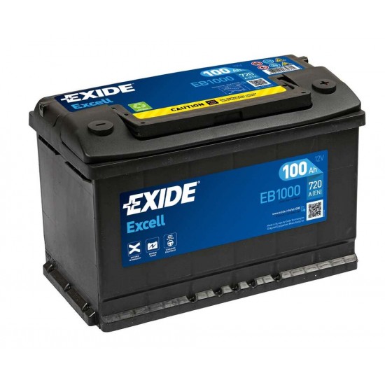 EXIDE ΜΠΑΤΑΡΙΑ ΑΥΤΟΚΙΝΗΤΟΥ EXCELL 100AH EB1000 