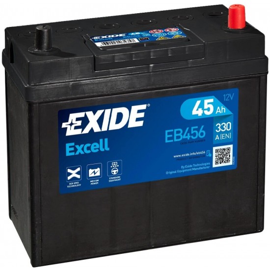 EXIDE ΜΠΑΤΑΡΙΑ ΑΥΤΟΚΙΝΗΤΟΥ EXCELL 45AH EB456 