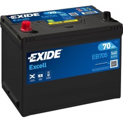 EXIDE ΜΠΑΤΑΡΙΑ ΑΥΤΟΚΙΝΗΤΟΥ EXCELL 70AH EB705