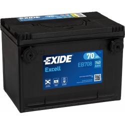 EXIDE ΜΠΑΤΑΡΙΑ ΑΥΤΟΚΙΝΗΤΟΥ EXCELL 70AH EB708