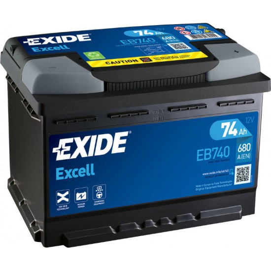EXIDE ΜΠΑΤΑΡΙΑ ΑΥΤΟΚΙΝΗΤΟΥ EXCELL 74AH EB740 
