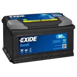 EXIDE ΜΠΑΤΑΡΙΑ ΑΥΤΟΚΙΝΗΤΟΥ EXCELL 80AH EB802